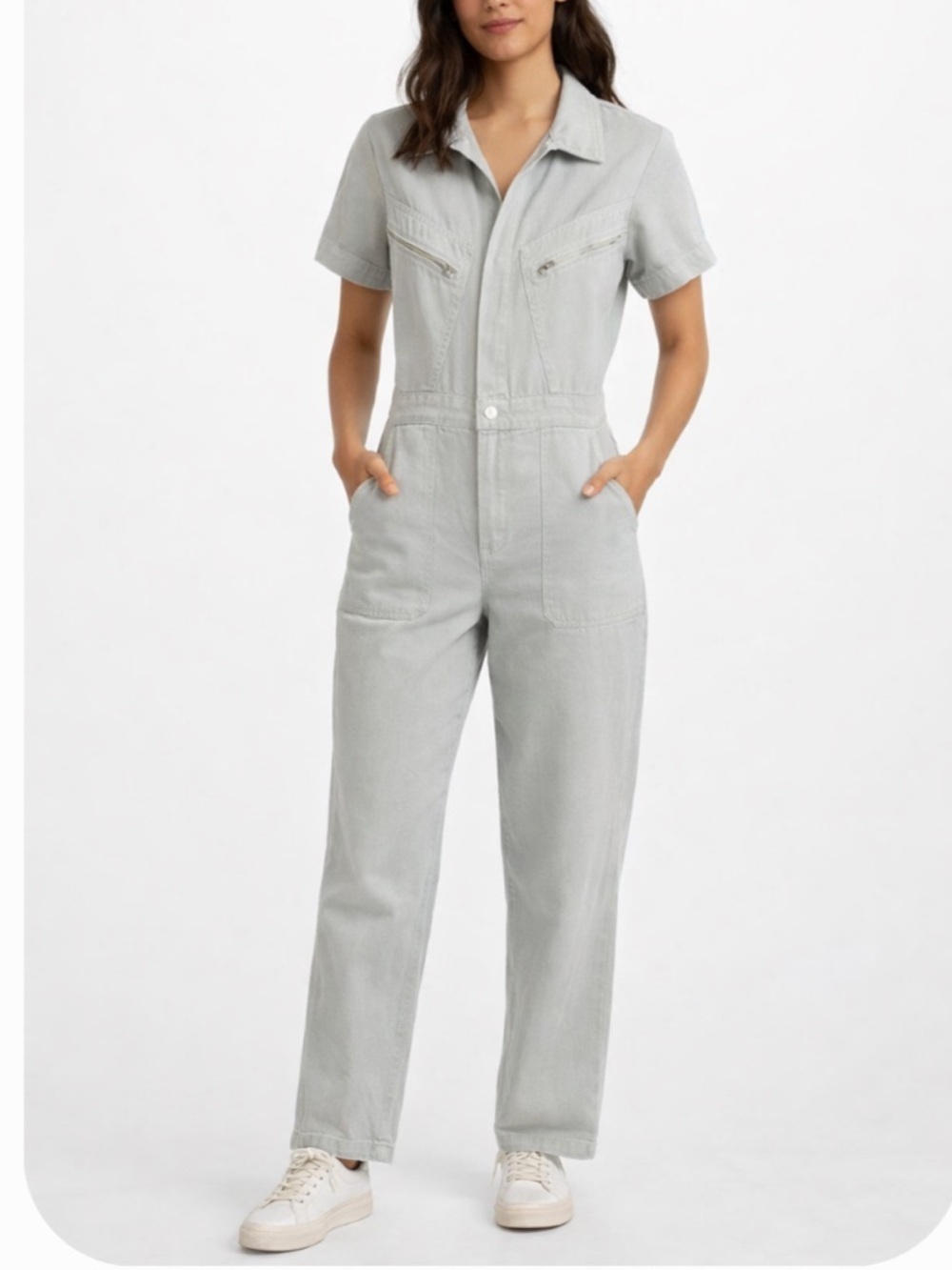 Zara Light Sage Green Button-Up Jacket